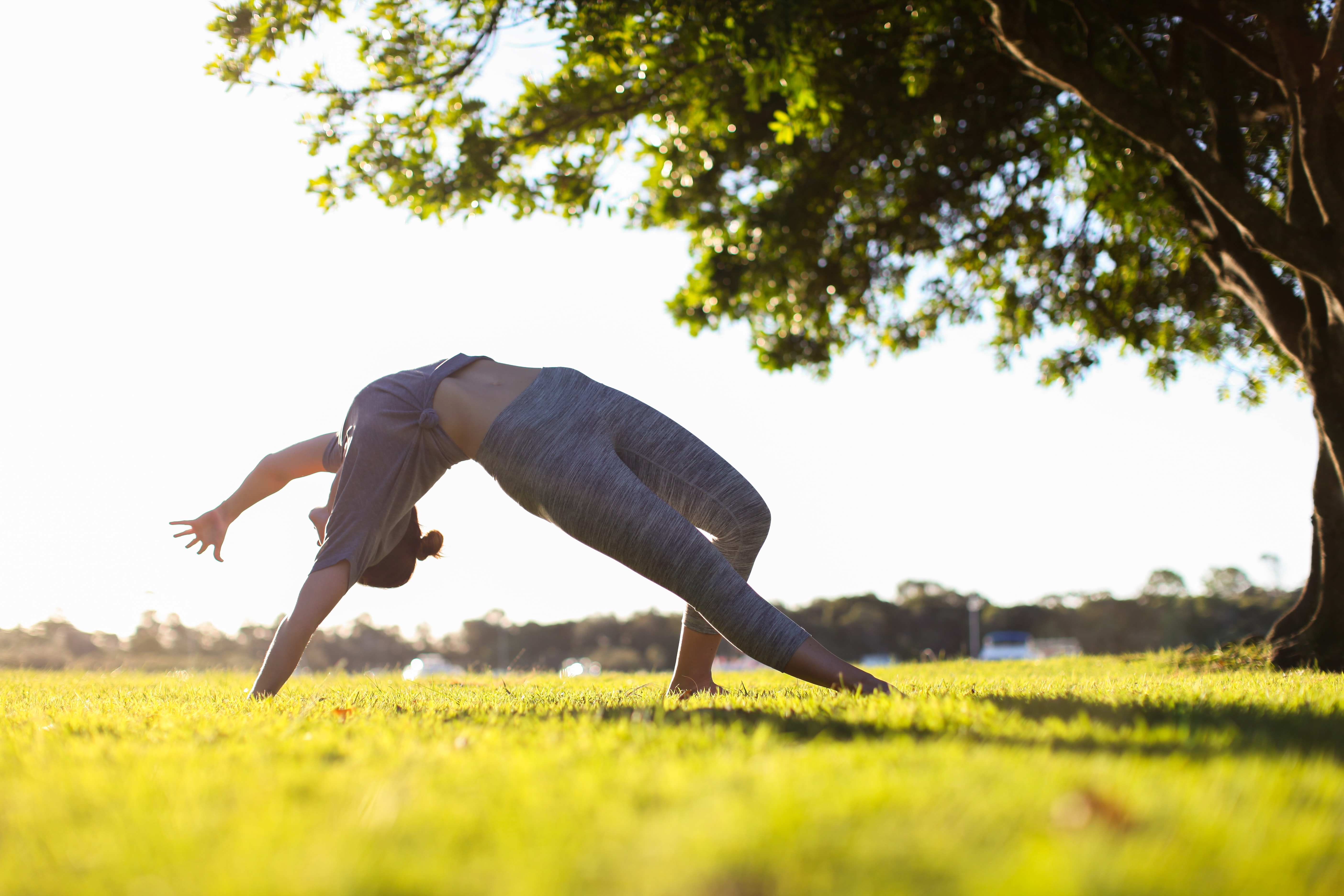 Person performing Yoga outdoors